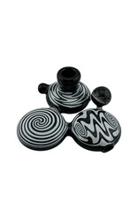 Alien flower monkey Triple Flat Disc  Black and White