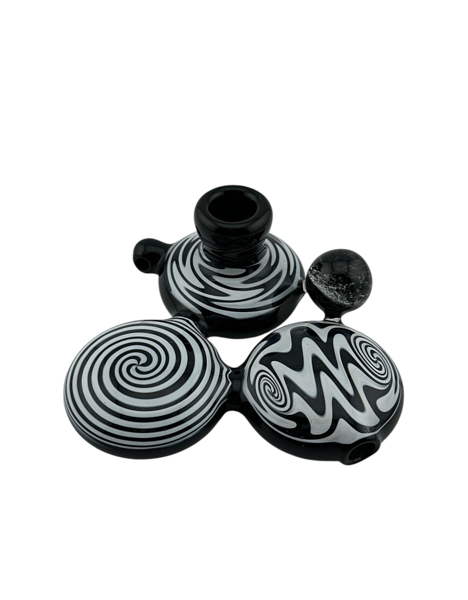 Alien flower monkey Triple Flat Disc  Black and White