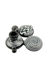 Alien flower monkey Triple Flat Disc  Black and White