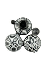 Alien flower monkey Triple Flat Disc  Black and White