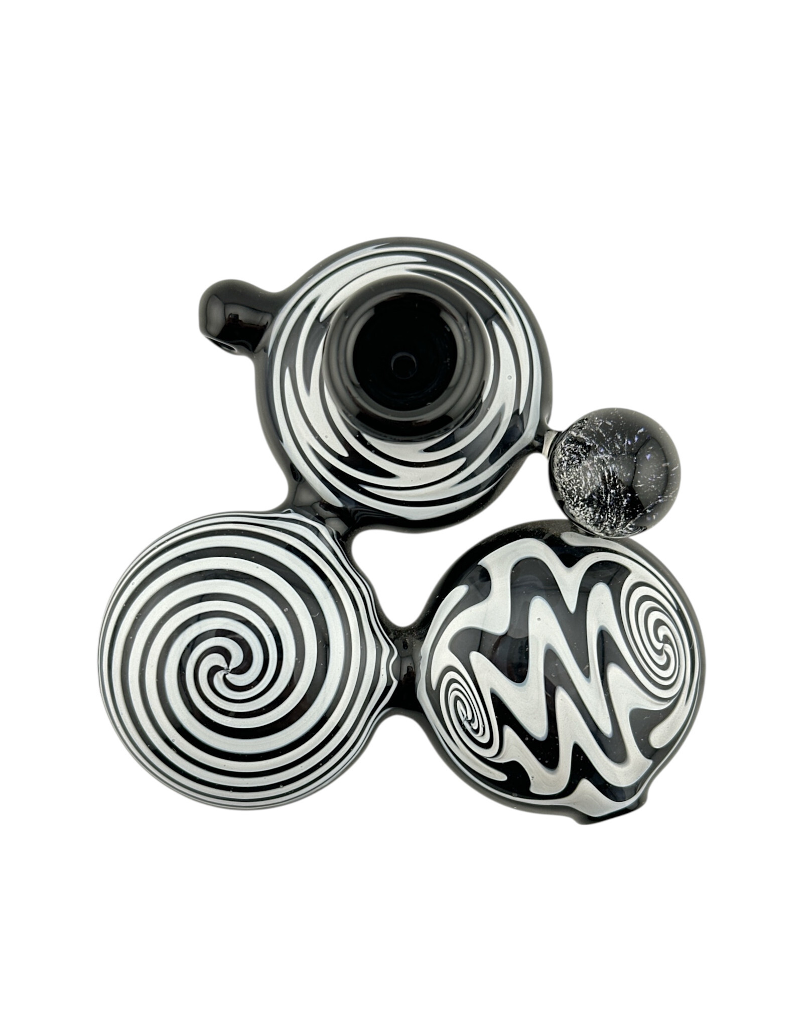 Alien flower monkey Triple Flat Disc  Black and White