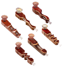 Laminated Wood & Glass Hybrid Pipe | 4.75" | Styles Vary