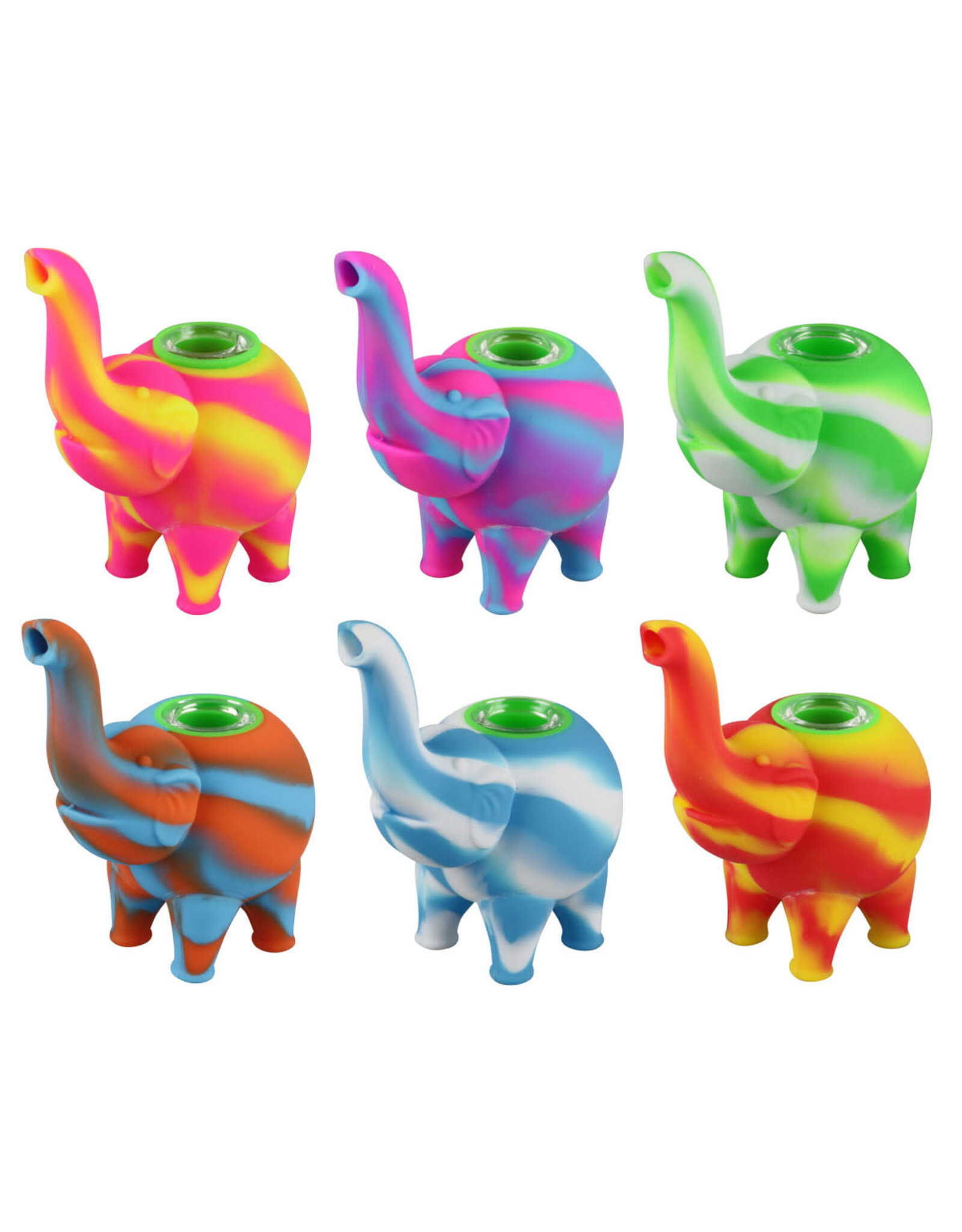Elephant Silicone Bubbler - 4.5" / Asst. Colors