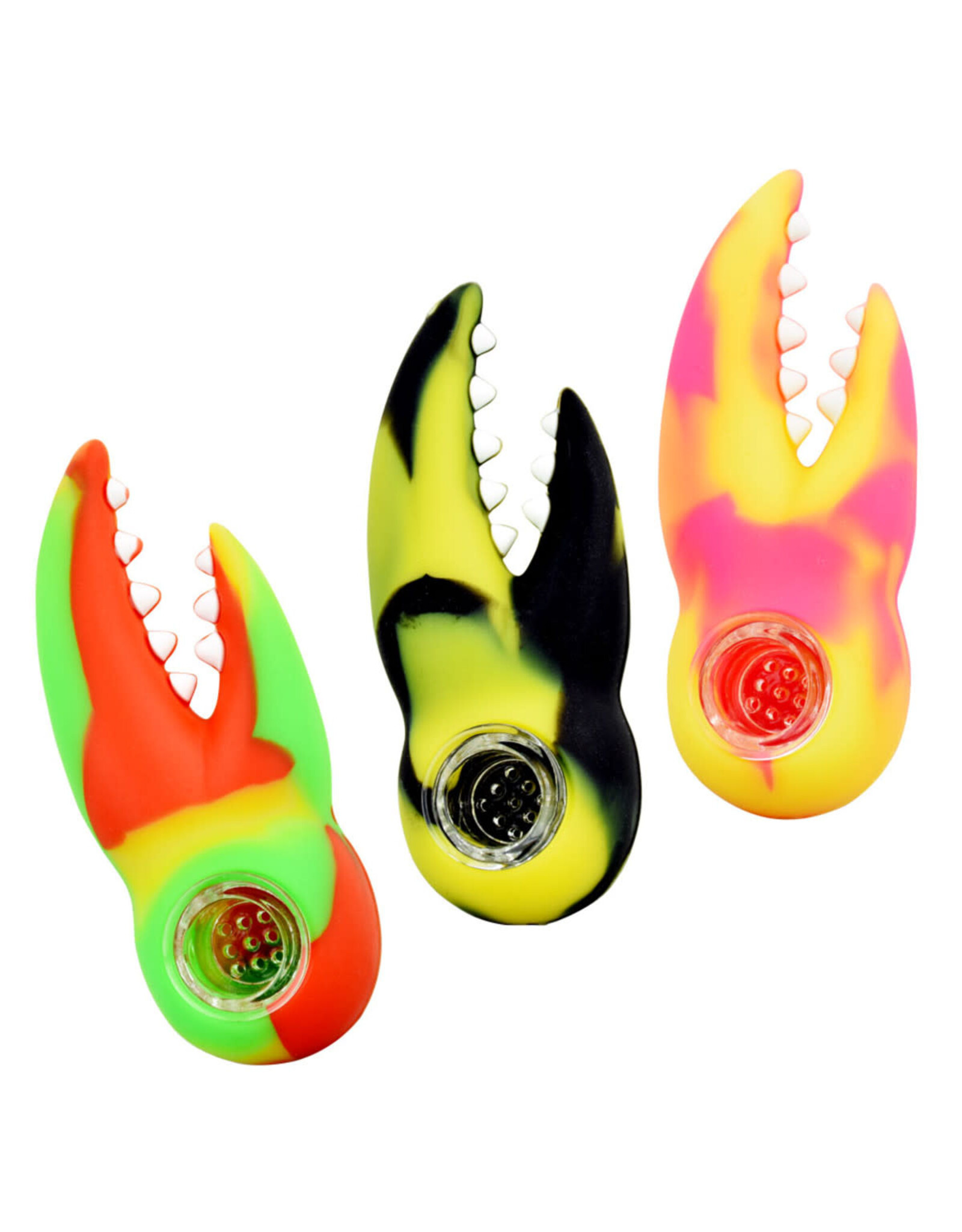 Silicone Lobster Claw Hand Pipe - 3.5" Assorted Color