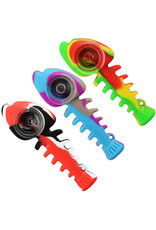 Fishbone Silicone Hand Pipe 4.3" Assorted Color