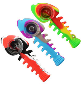 Fishbone Silicone Hand Pipe 4.3" Assorted Color