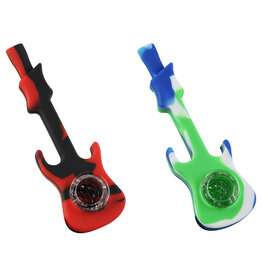 Silicone Guitar Handpipe - 4.25" / Assorted