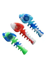 Fishbone Silicone Hand Pipe 4.3" Assorted Color