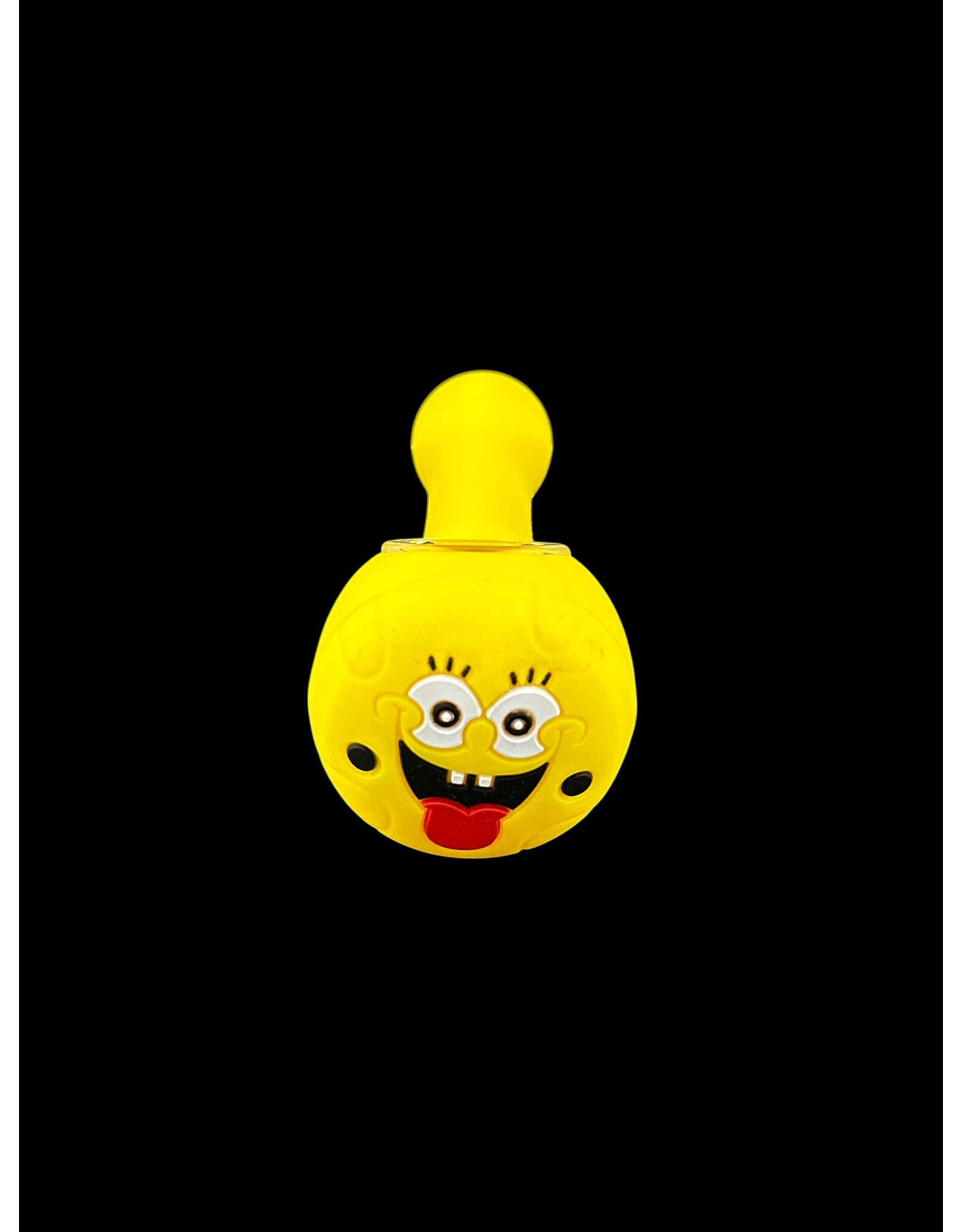 Spongebob Silicone spoon with glass multi hole bowl