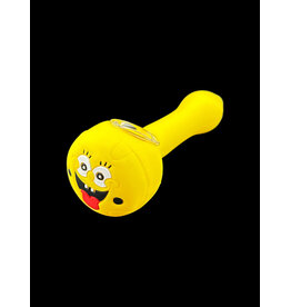 Spongebob Silicone spoon with glass multi hole bowl