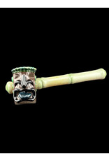 Don Chile Ortega Glass Bamboo Tiki Head Dry Pipe