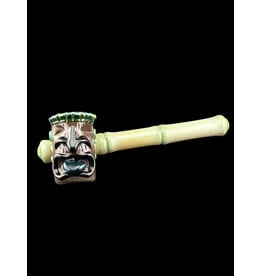 Don Chile Ortega Glass Bamboo Tiki Head Dry Pipe