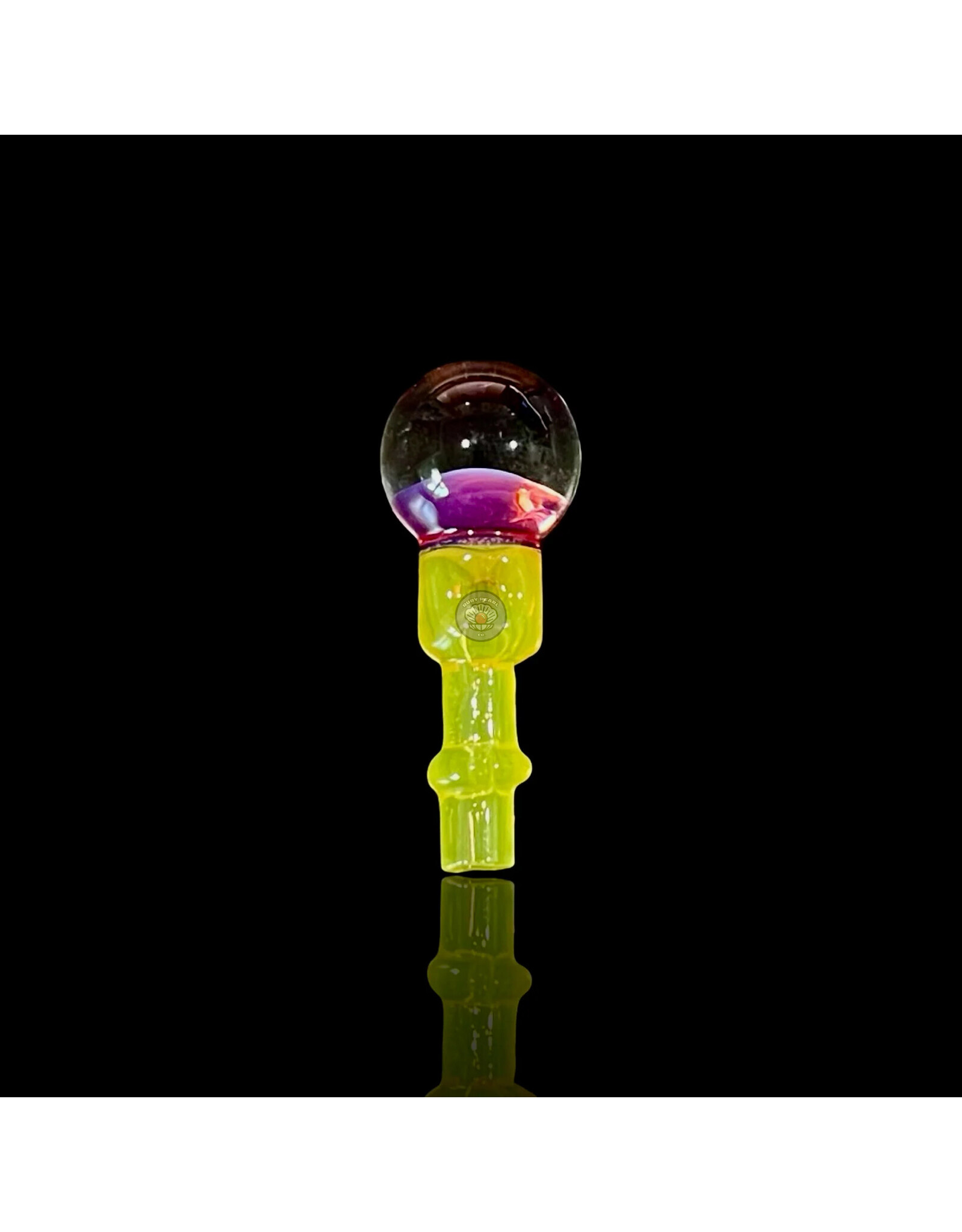 Tokr Glass Marble Rose Cloud/Yellow Joystick Cap For Puffco Peak Pro 3DXL By Tokr Glass