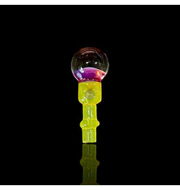 Tokr Glass Marble Rose Cloud/Yellow Joystick Cap For Puffco Peak Pro 3DXL By Tokr Glass