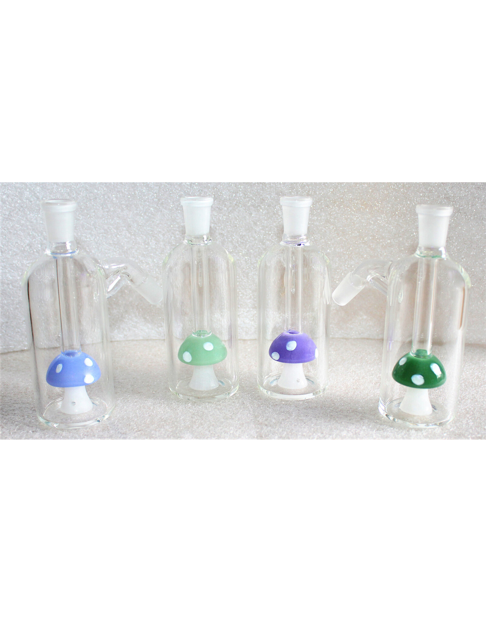 Hypnotized Glass Mushroom Ashcatcher - 14mm 45 | Colors Vary