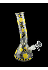 Hypnotized Glass 8" Bee label Glow Beaker