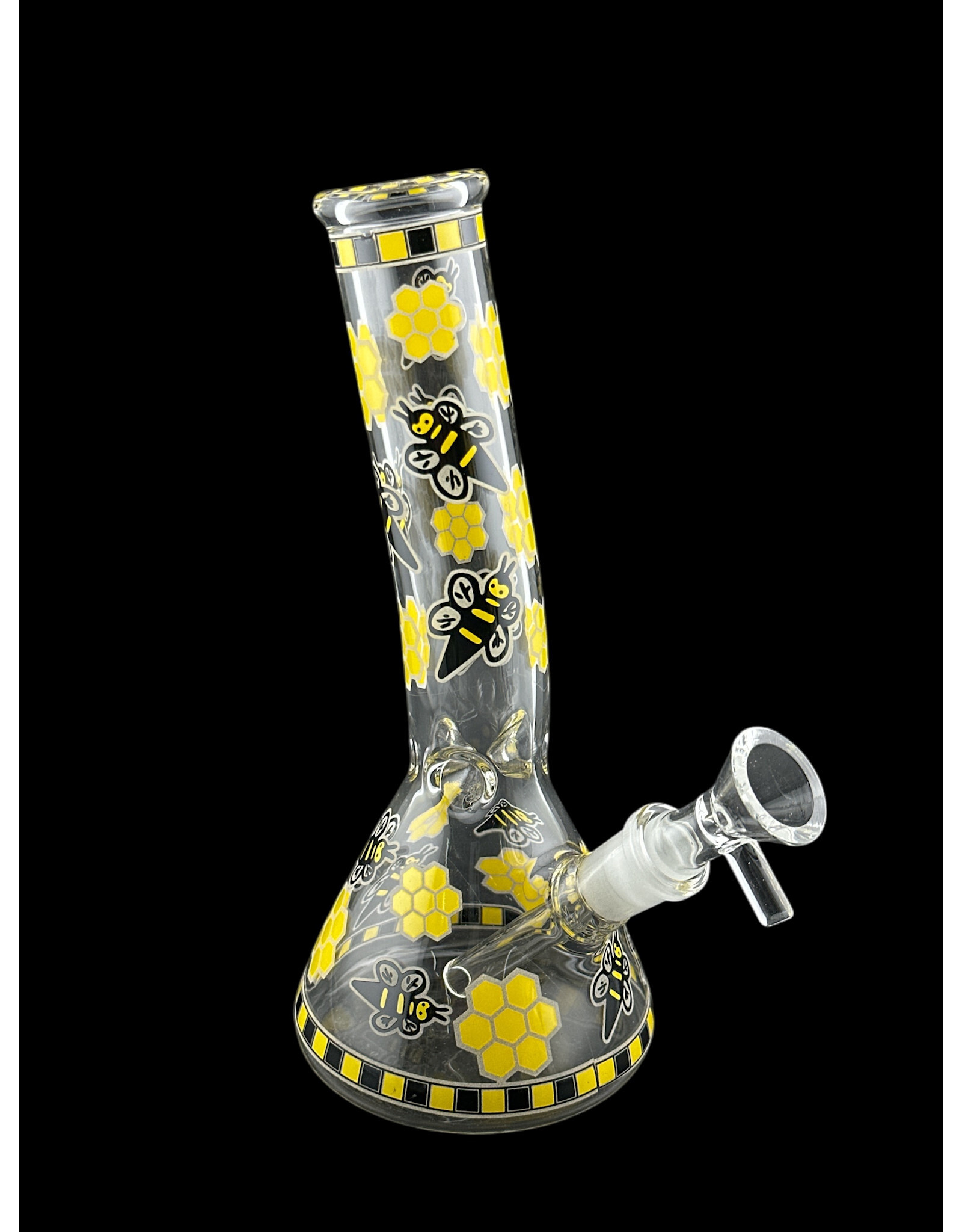 Hypnotized Glass 8" Bee label Glow Beaker