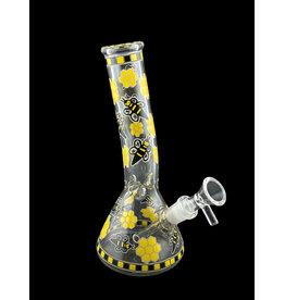 Hypnotized Glass 8" Bee label Glow Beaker