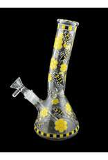 Hypnotized Glass 8" Bee label Glow Beaker