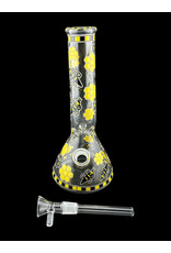 Hypnotized Glass 8" Bee label Glow Beaker