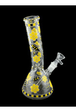 Hypnotized Glass 8" Bee label Glow Beaker