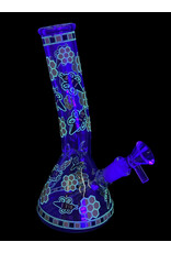Hypnotized Glass 8" Bee label Glow Beaker