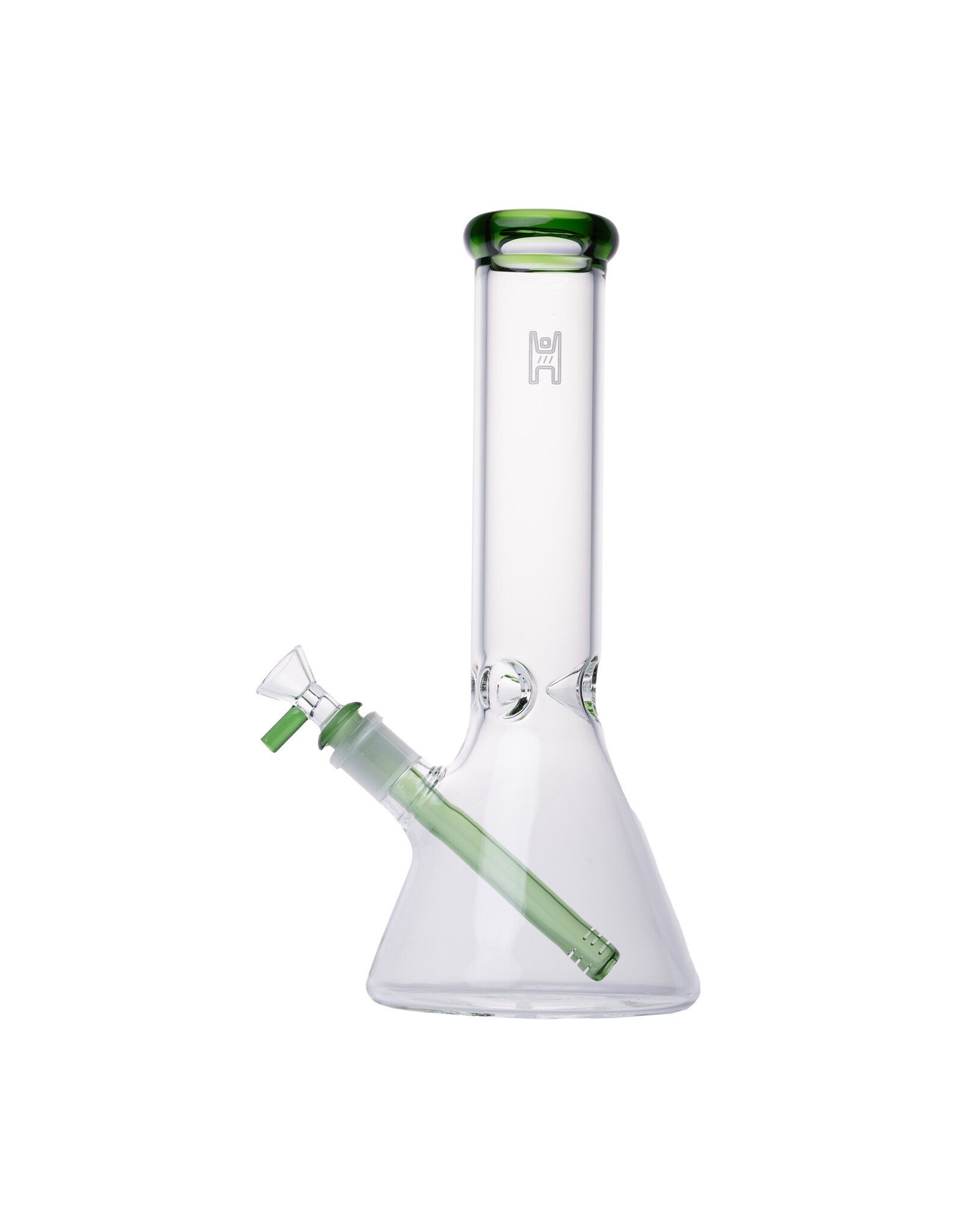 Human Grade Human Grade Green Accent 12" Beaker Water Pipe