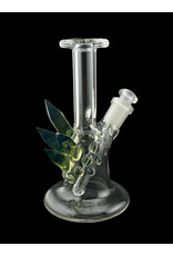 Based Glass Clear With Smoke Green Crystal Growth Mini Beaker With Matching Carb Cap