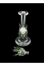 Based Glass Clear With Green Crystal Growth Mini Beaker With Matching Carb Cap
