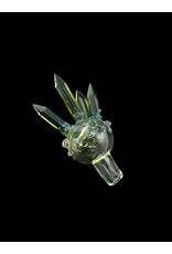 Based Glass Clear With Smoke Green Crystal Growth Mini Beaker With Matching Carb Cap