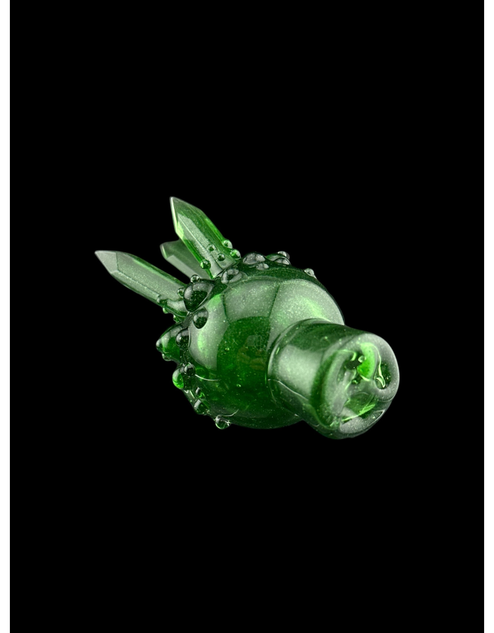 Based Glass Based Glass Green Crystal Growth Spinner Bubble Carb Cap