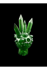 Based Glass Based Glass Green Crystal Growth Spinner Bubble Carb Cap