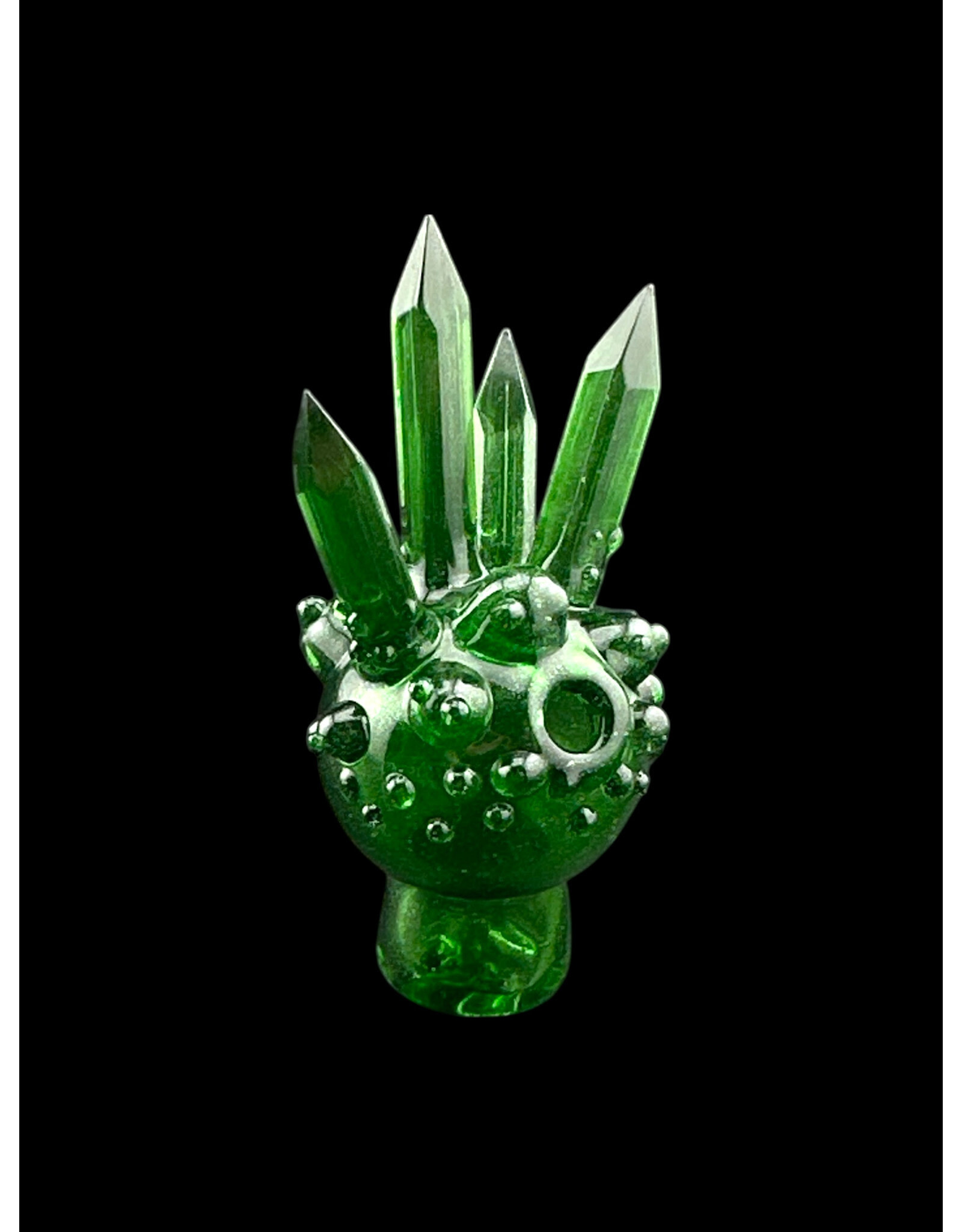 Based Glass Based Glass Green Crystal Growth Spinner Bubble Carb Cap