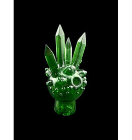 Based Glass Based Glass Green Crystal Growth Spinner Bubble Carb Cap