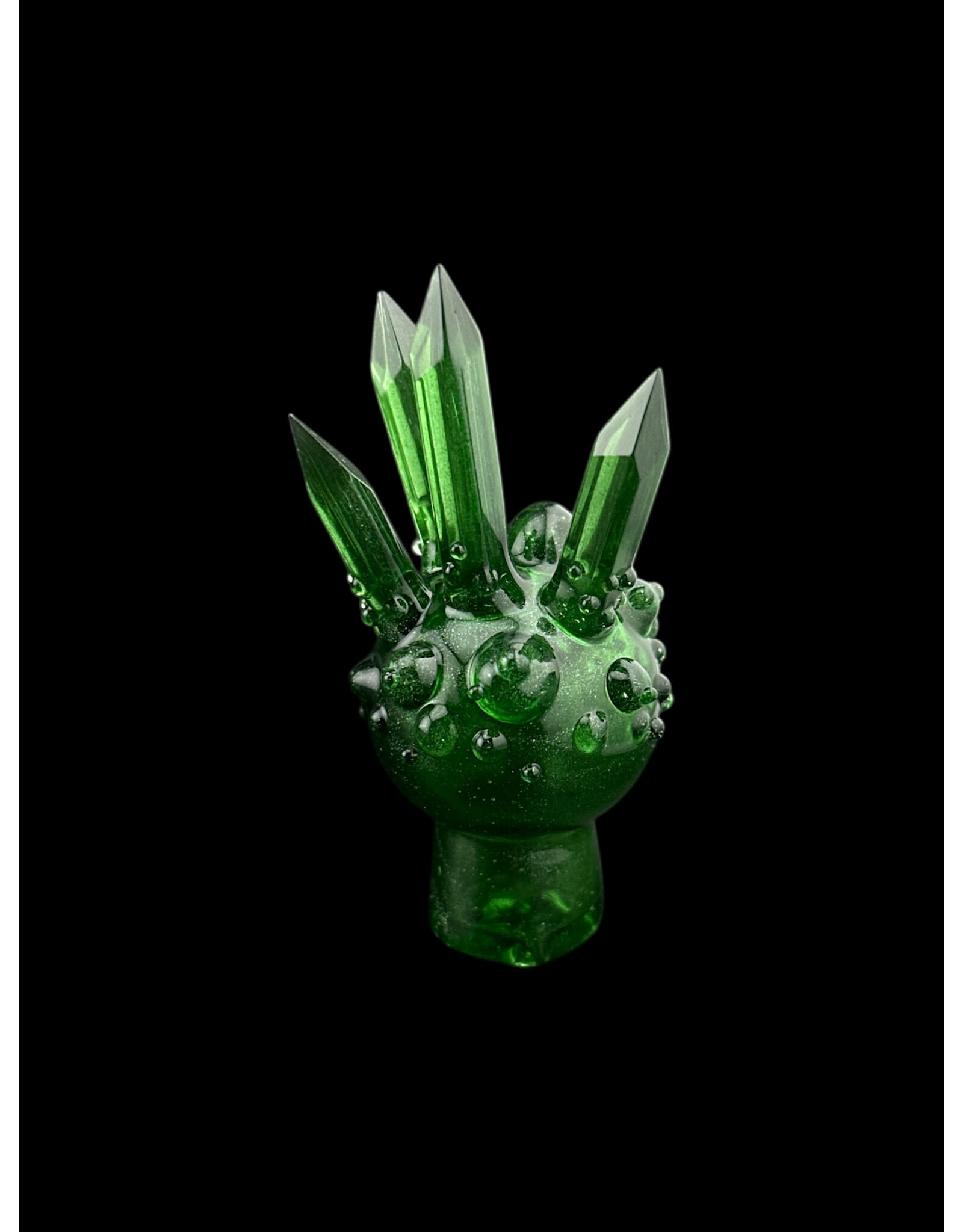 Based Glass Based Glass Green Crystal Growth Spinner Bubble Carb Cap