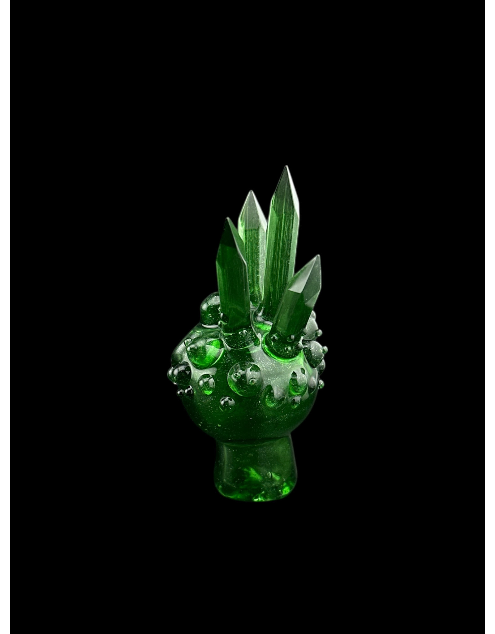 Based Glass Based Glass Green Crystal Growth Spinner Bubble Carb Cap