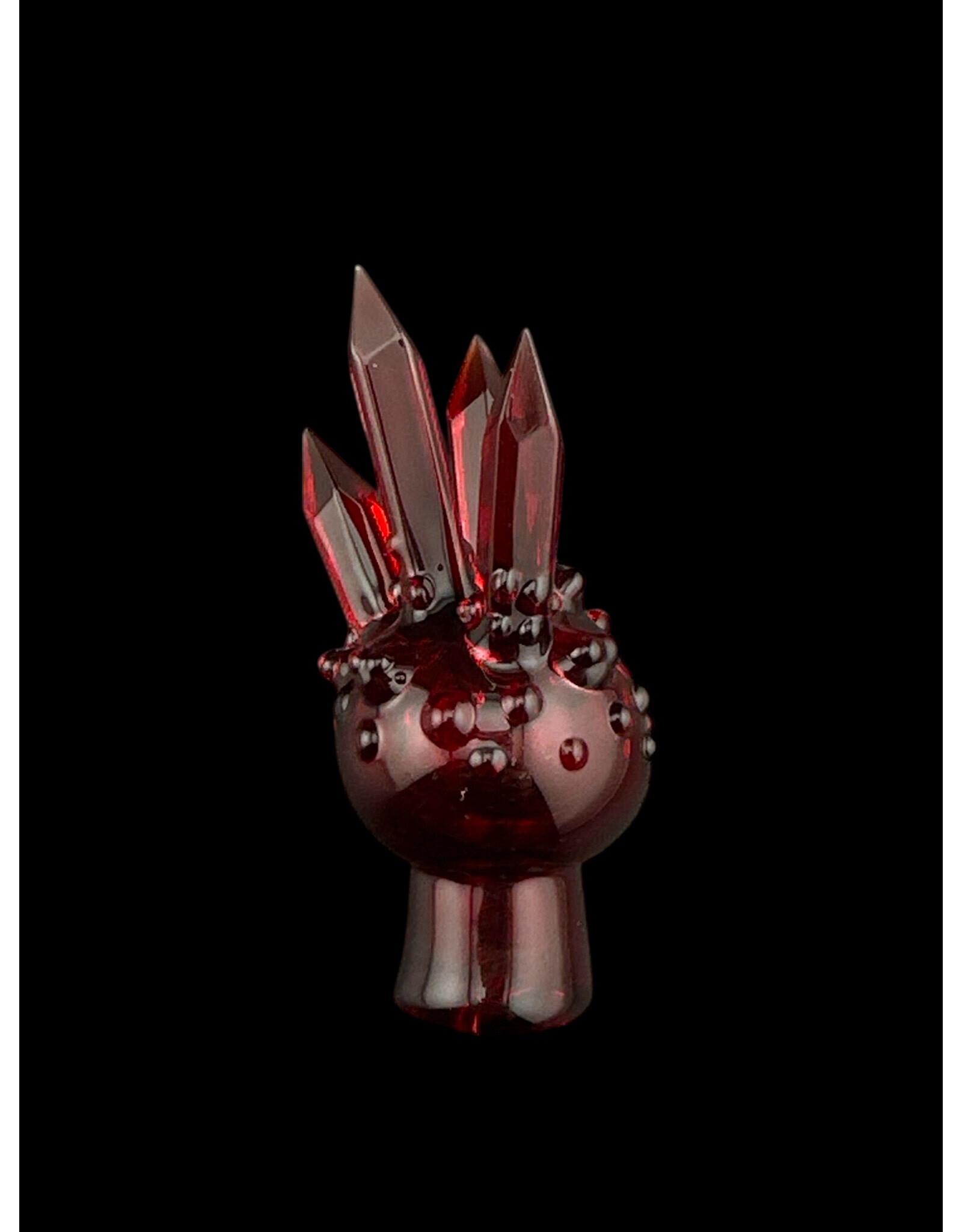 Based Glass Based Glass Red Crystal Growth Spinner Bubble Carb Cap
