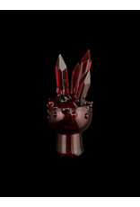 Based Glass Based Glass Red Crystal Growth Spinner Bubble Carb Cap