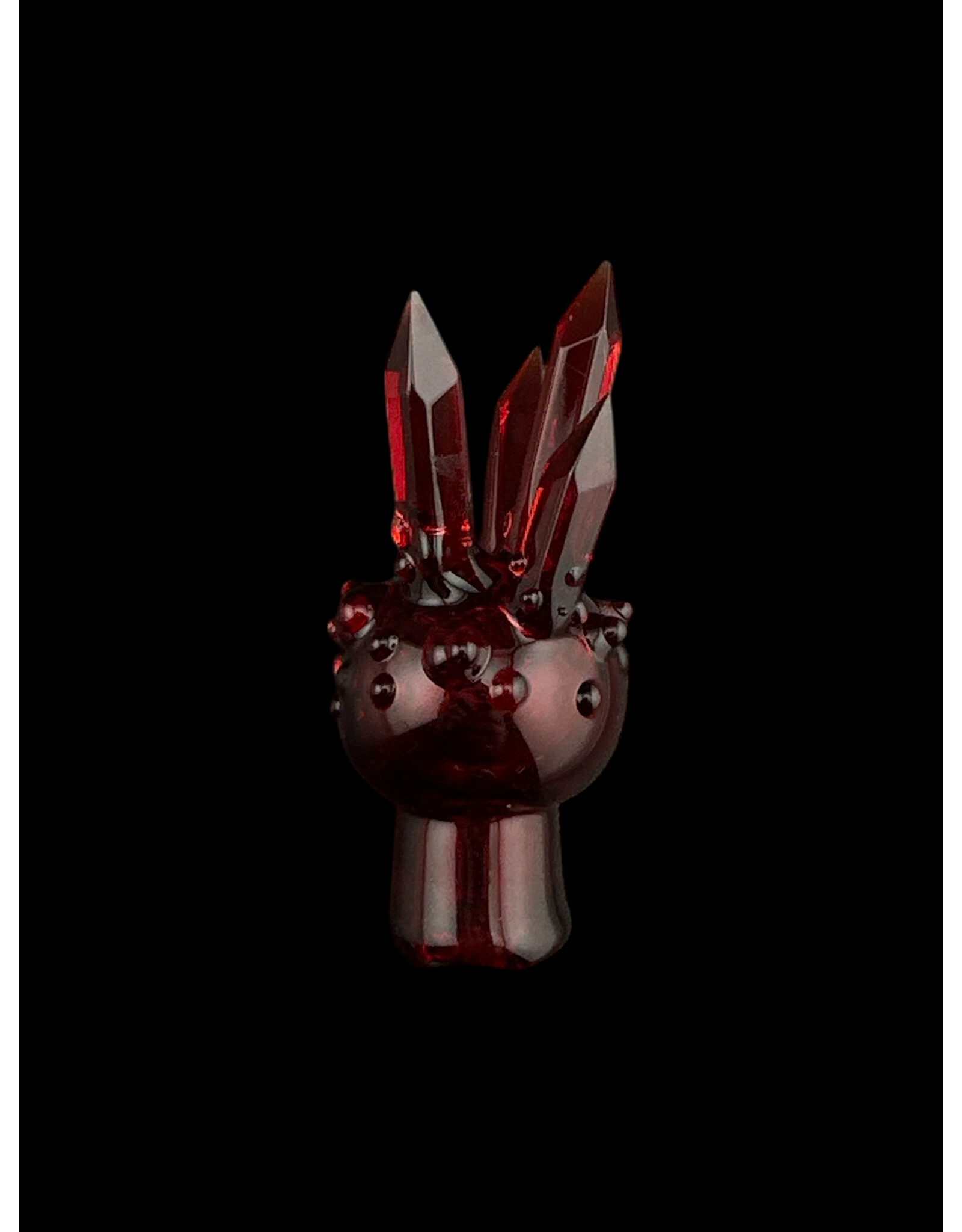 Based Glass Based Glass Red Crystal Growth Spinner Bubble Carb Cap