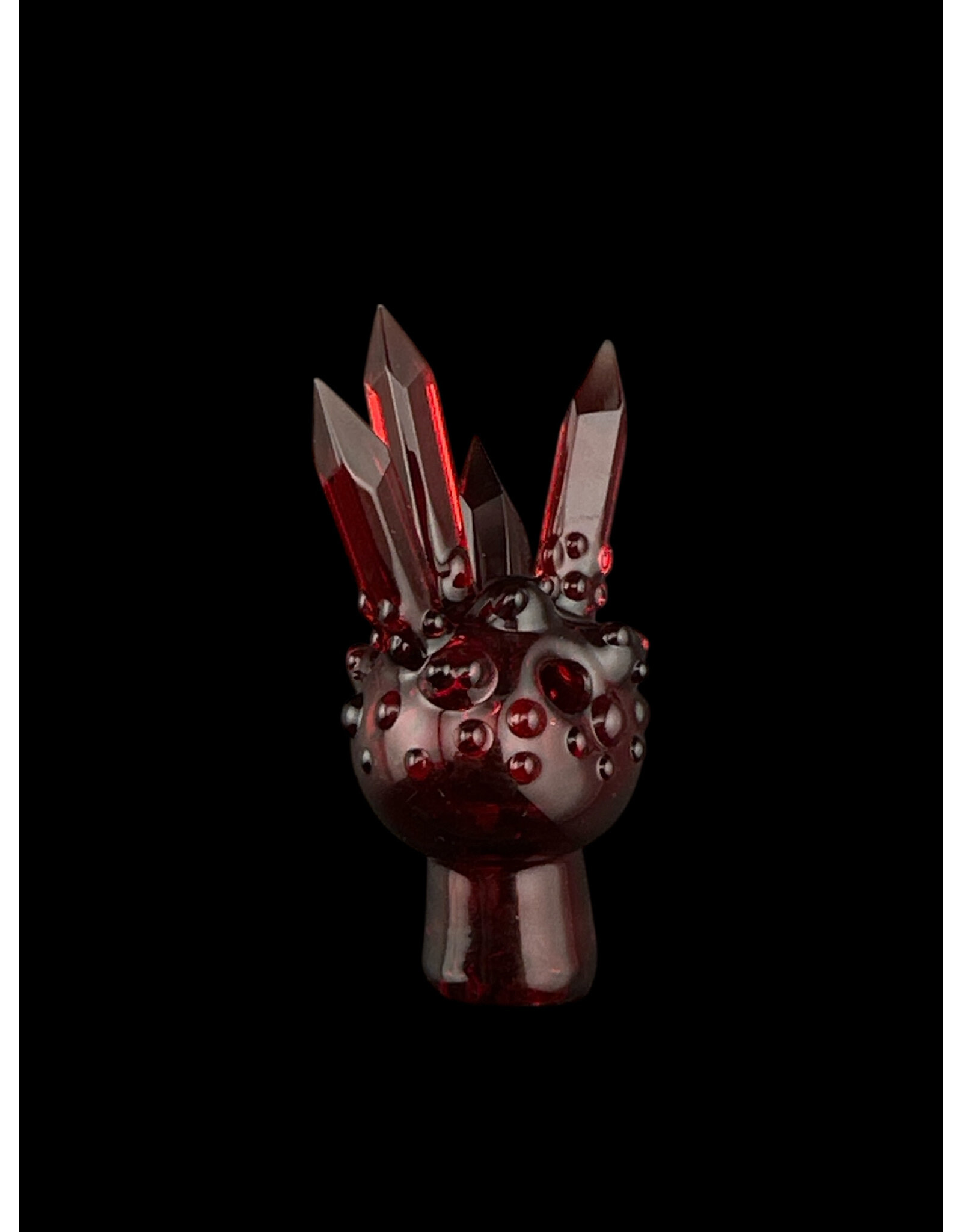 Based Glass Based Glass Red Crystal Growth Spinner Bubble Carb Cap