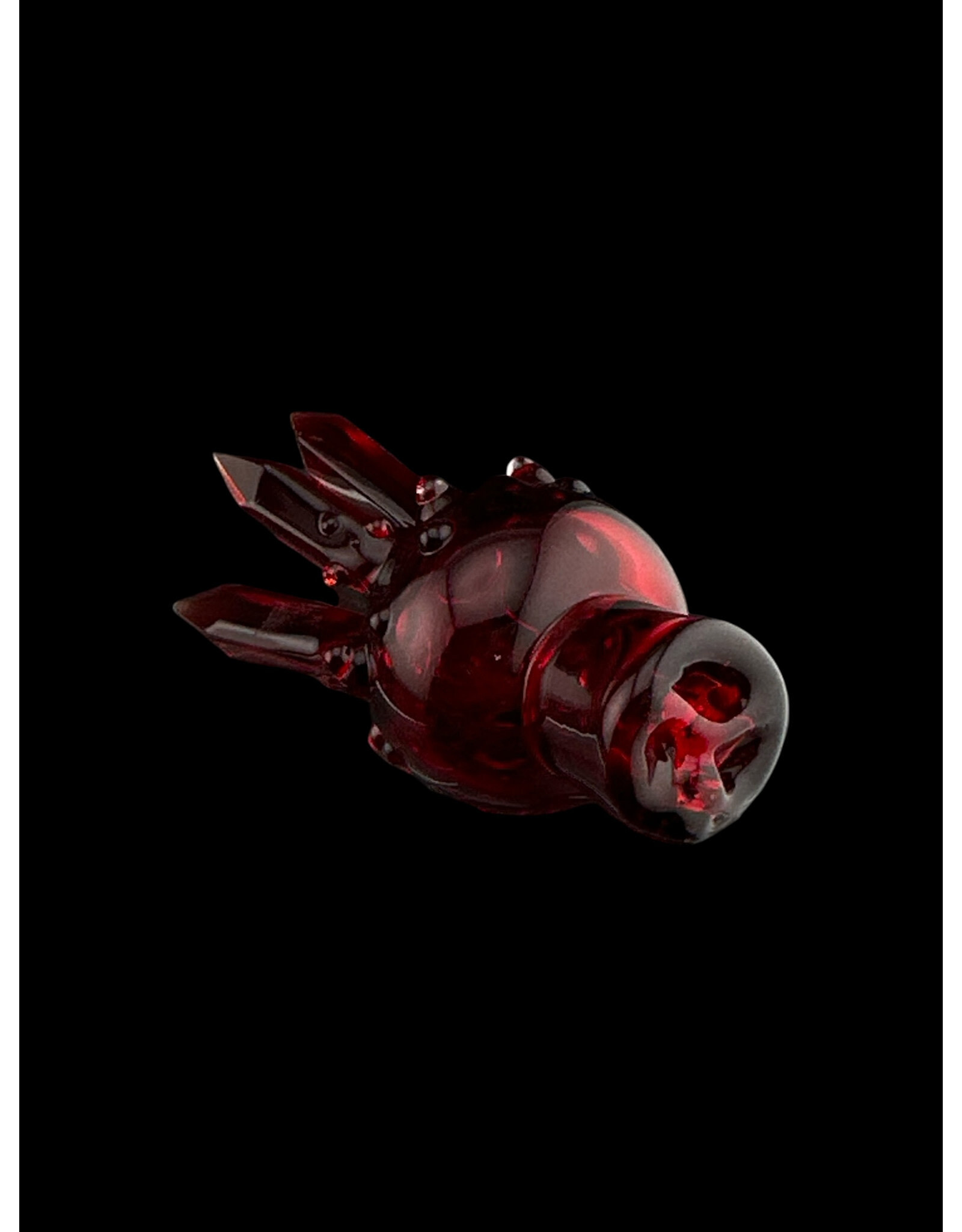Based Glass Based Glass Red Crystal Growth Spinner Bubble Carb Cap