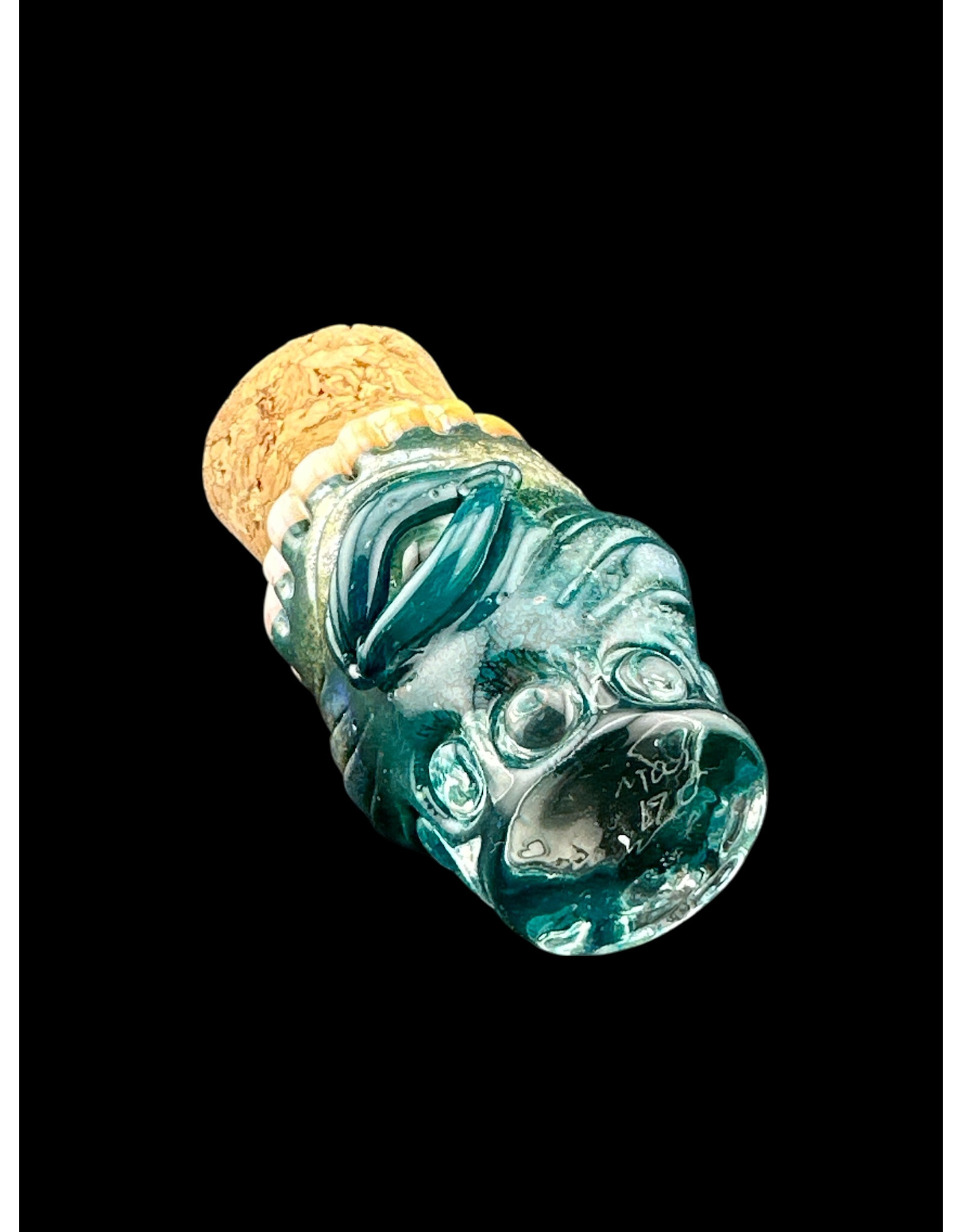 Teal Monster Jar With Teeth