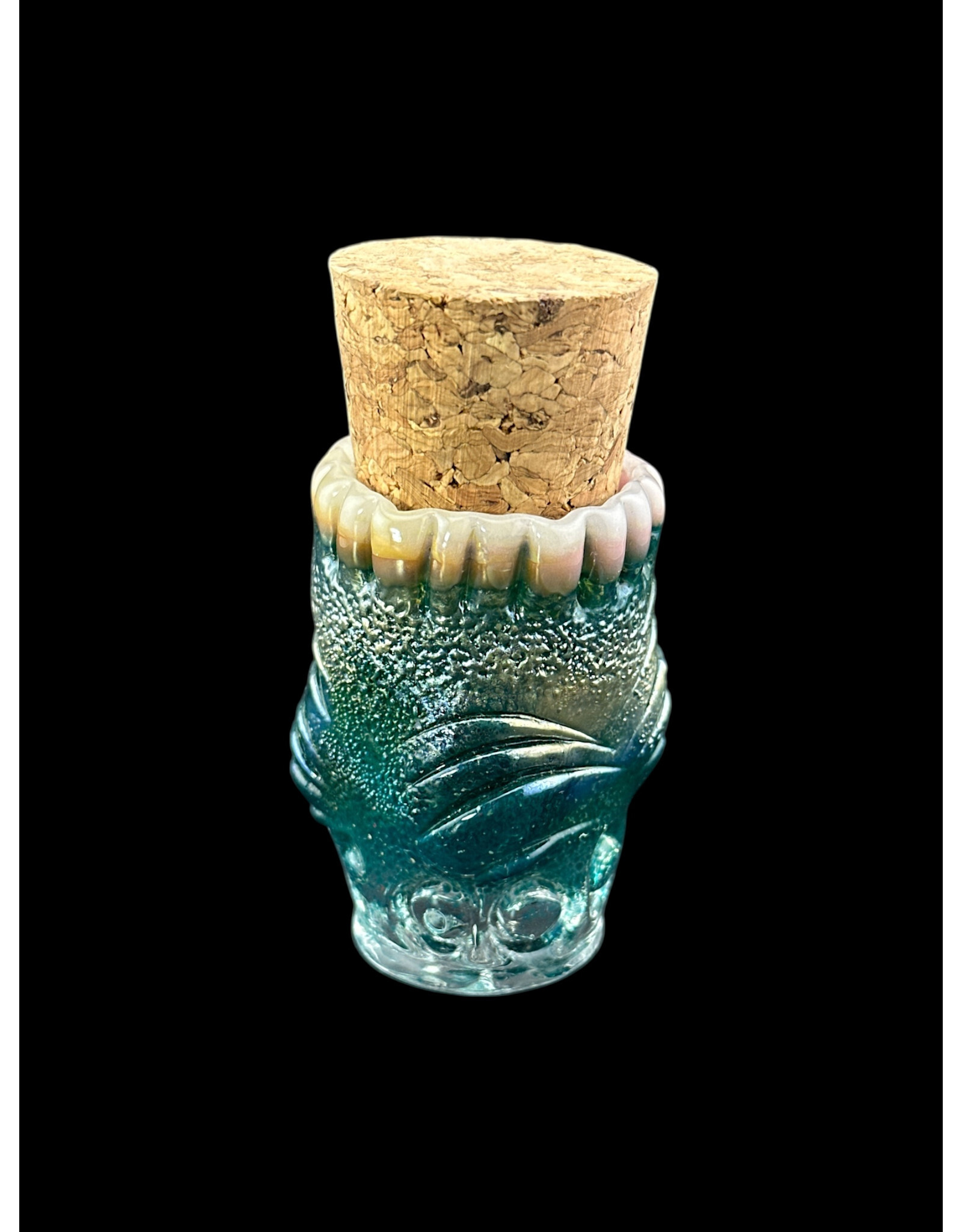 Teal Monster Jar With Teeth