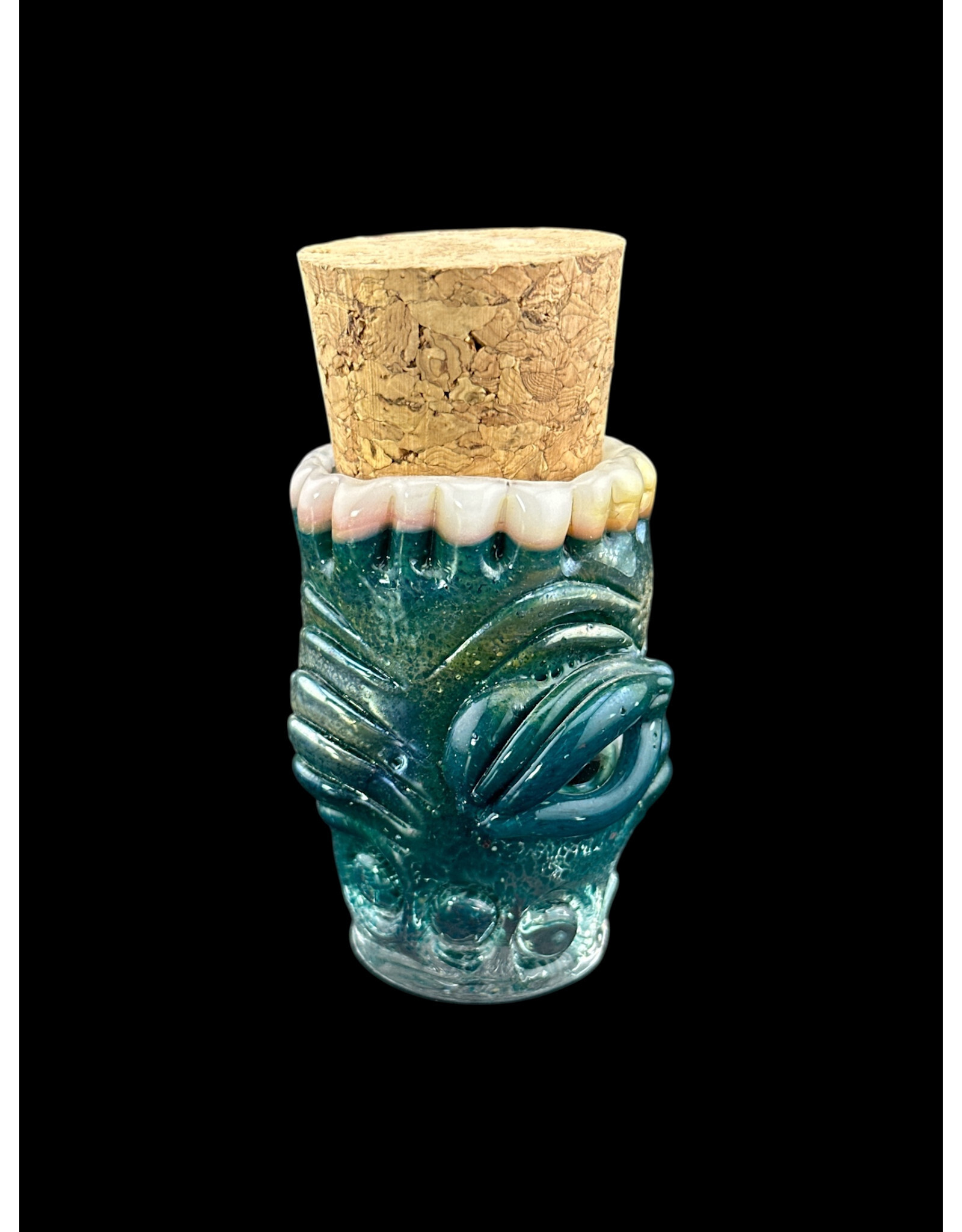 Teal Monster Jar With Teeth