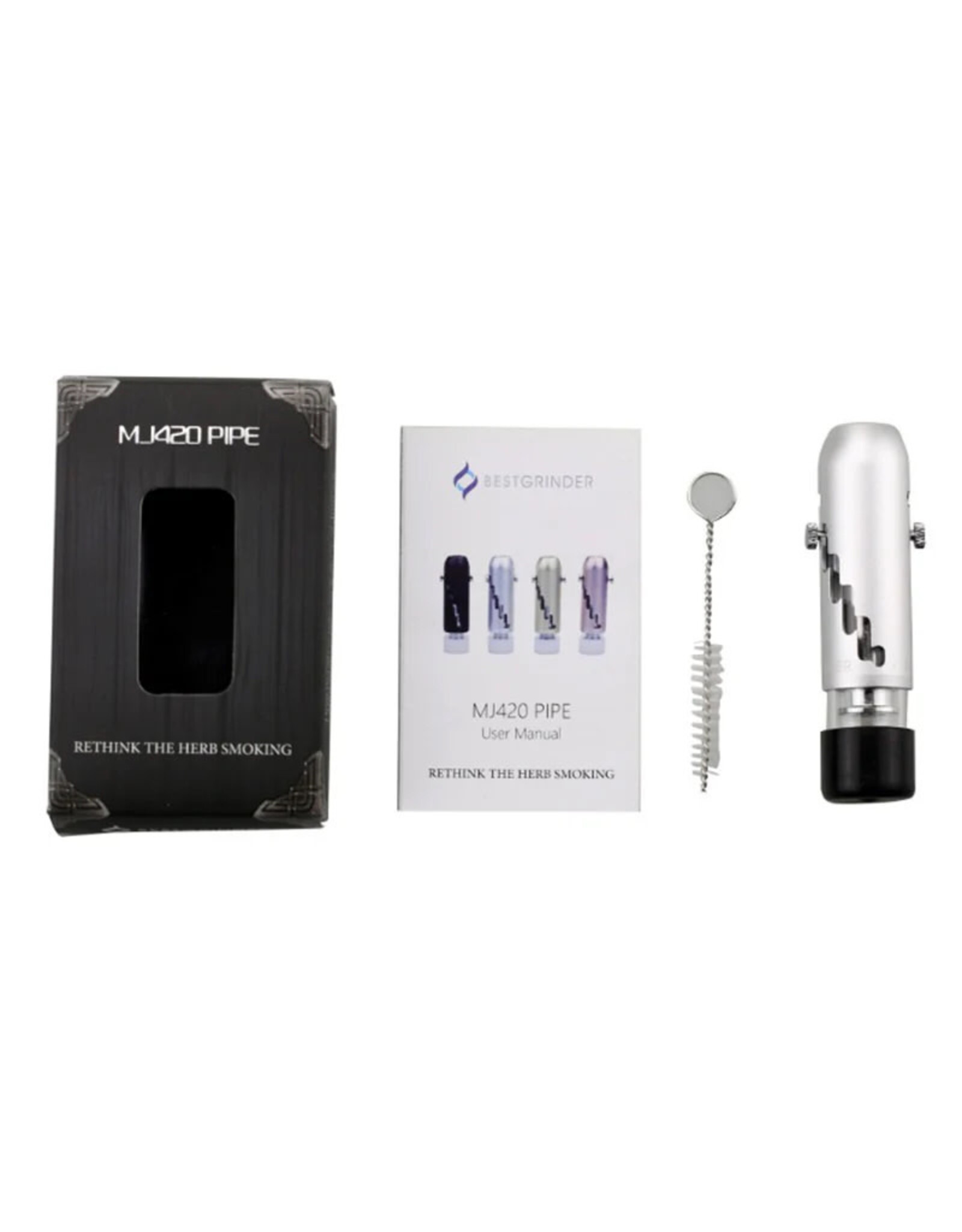 Glass Blunt MJ420 Best Grinder - 2.5" / Silver