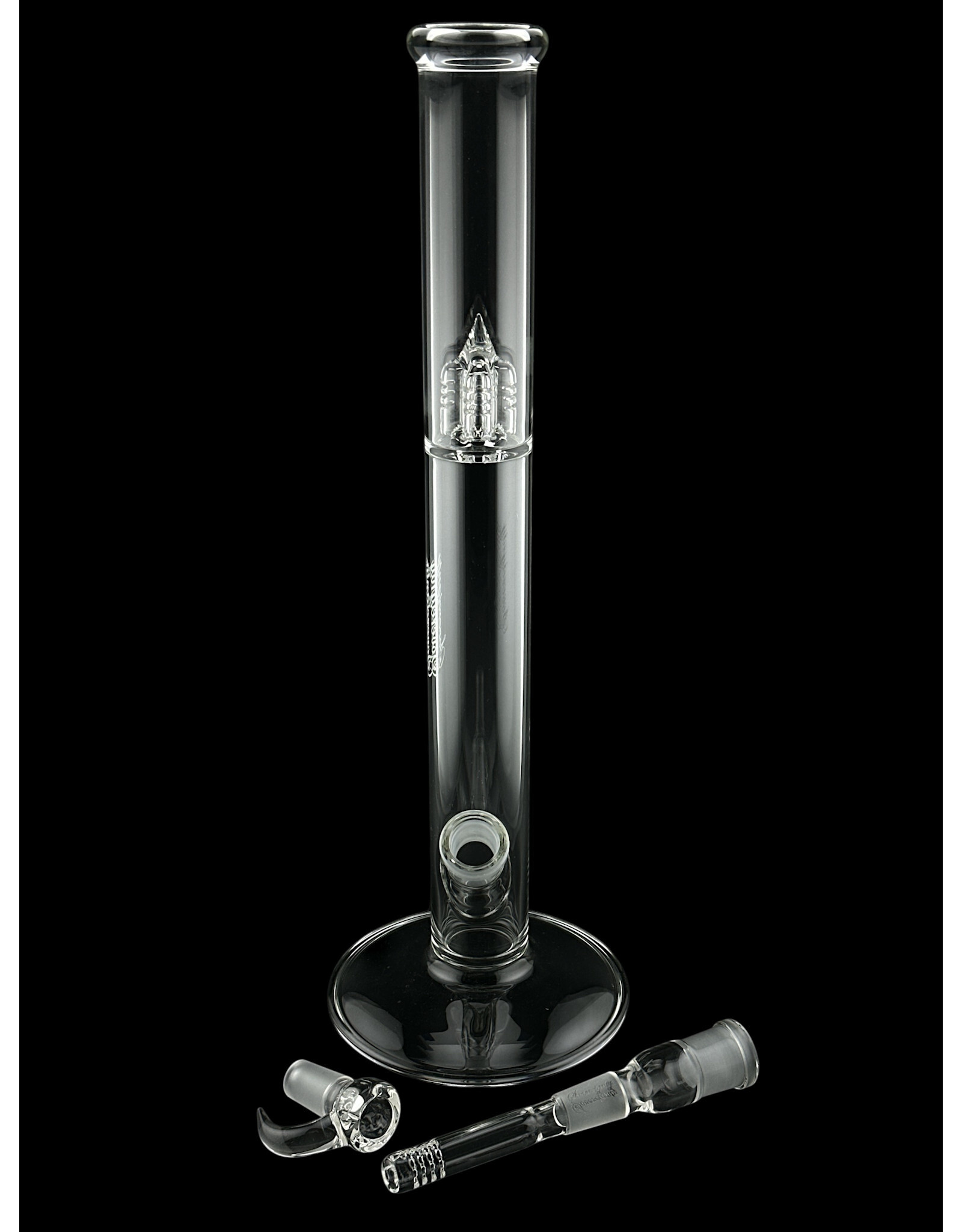 Sovereignty glass 44x4 Diffy Tube With Removable 180 Grid Downstem Clear