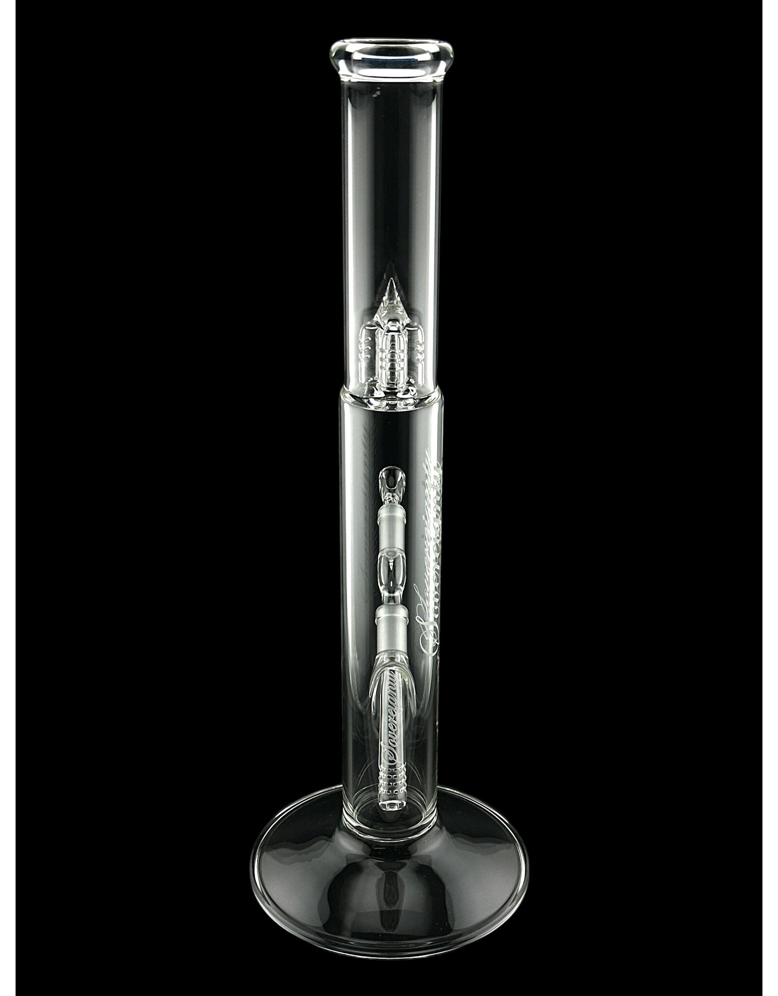 Sovereignty glass Bishop Diffy Tube With Removable 180 Grid Downstem Clear