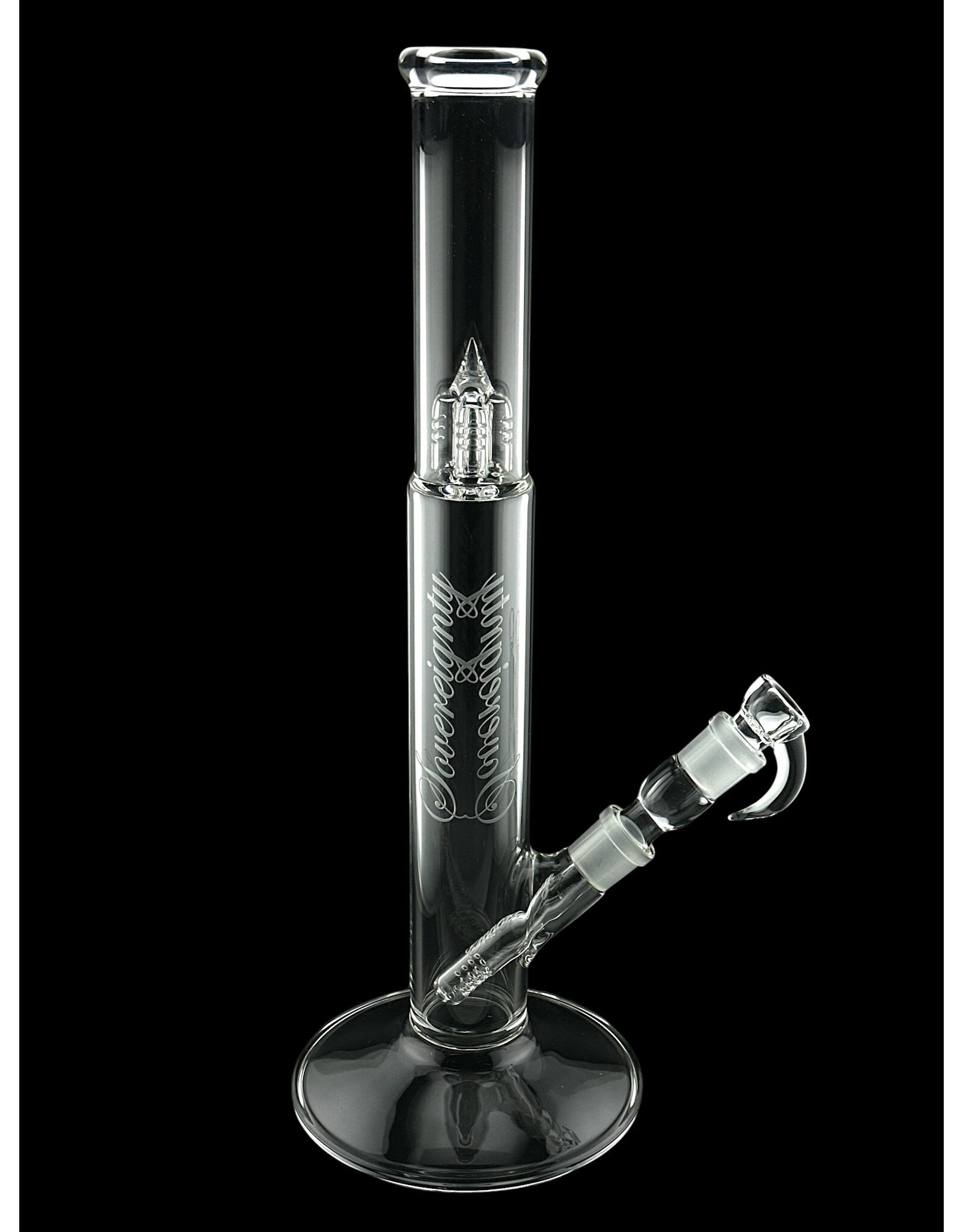 Sovereignty glass Bishop Diffy Tube With Removable 180 Grid Downstem Clear