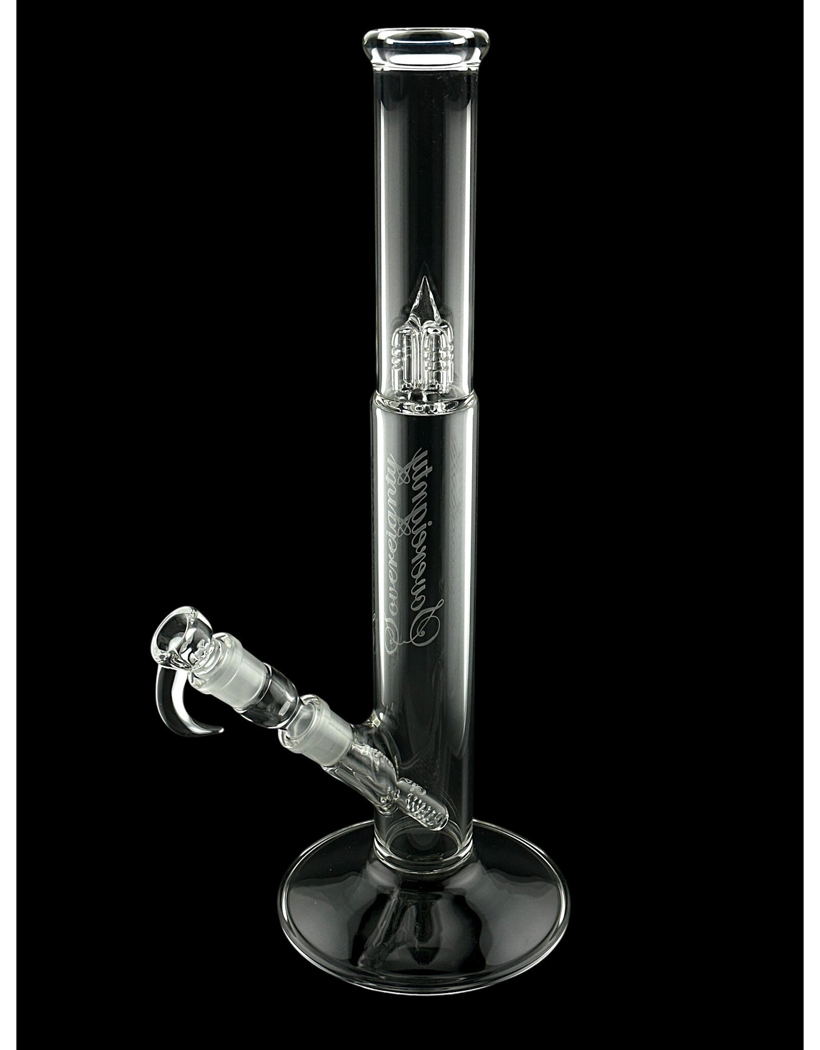Sovereignty glass Bishop Diffy Tube With Removable 180 Grid Downstem Clear