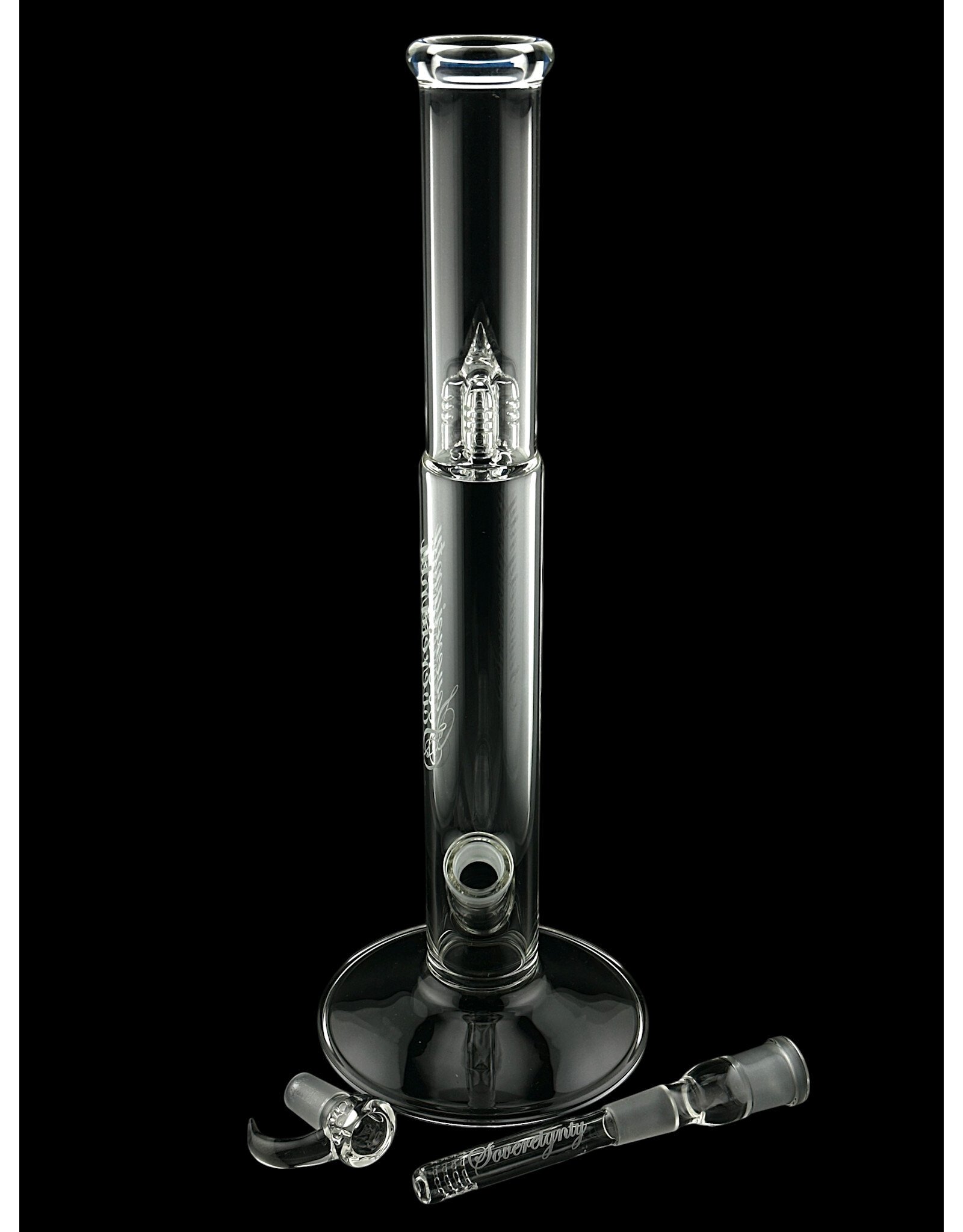 Sovereignty glass Bishop Diffy Tube With Removable 180 Grid Downstem Clear